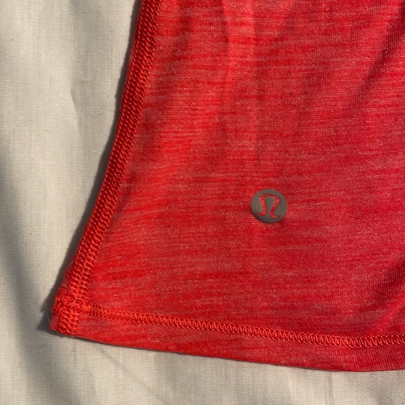 LULULEMON Work the Circuit Tank Heathered Lush Coral Built-in Bra Pink Size 6 - Picture 5 of 9